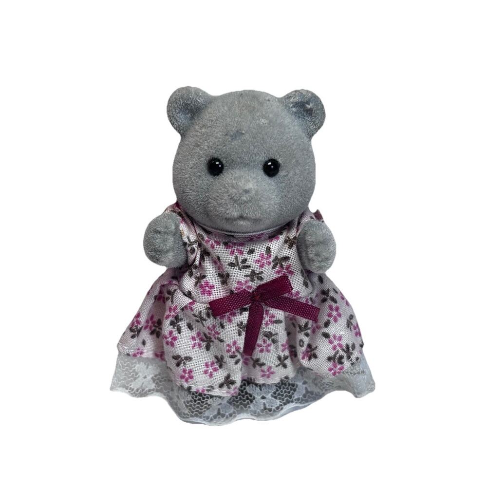 Sylvanian Families Gray Bear Sister Initial Rare Summer Evergreen